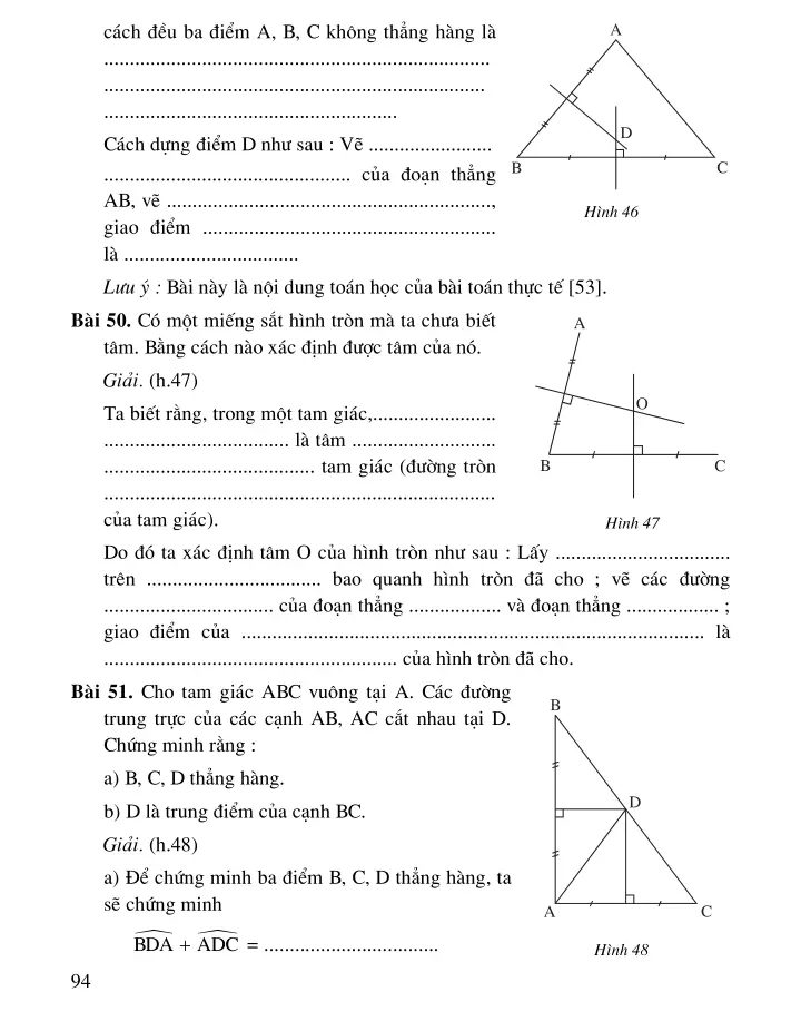 Bài 8: Tính chất ba đường trung trực của tam giác